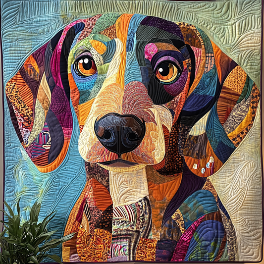 Rainbow Dachshund Quilted Blanket NCU0VL1061