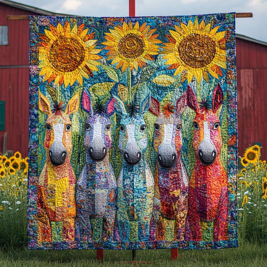 Rainbow Donkeys Quilted Blanket NCU0PT6470