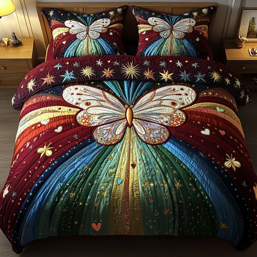 Rainbow Dreams 3-Piece Quilted Bedding Set NCU0VH2937