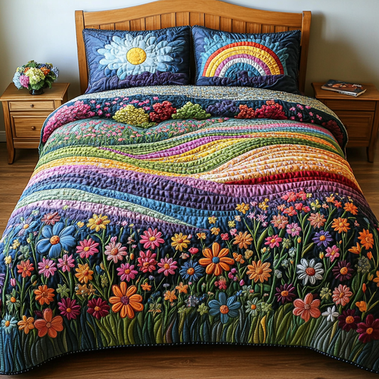Rainbow Fields 3-Piece Quilted Bedding Set NCU0DK6033