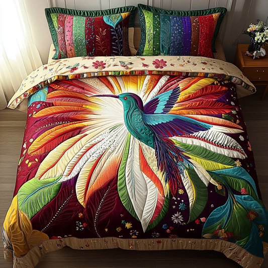 Rainbow Flight 3-Piece Quilted Bedding Set NCU0VL919