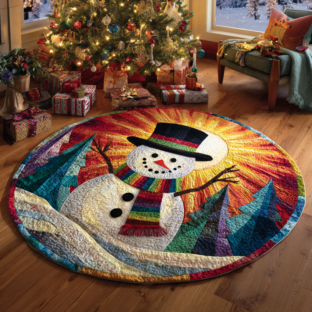 Rainbow Frosty Quilted Round Mat NCU0TV321