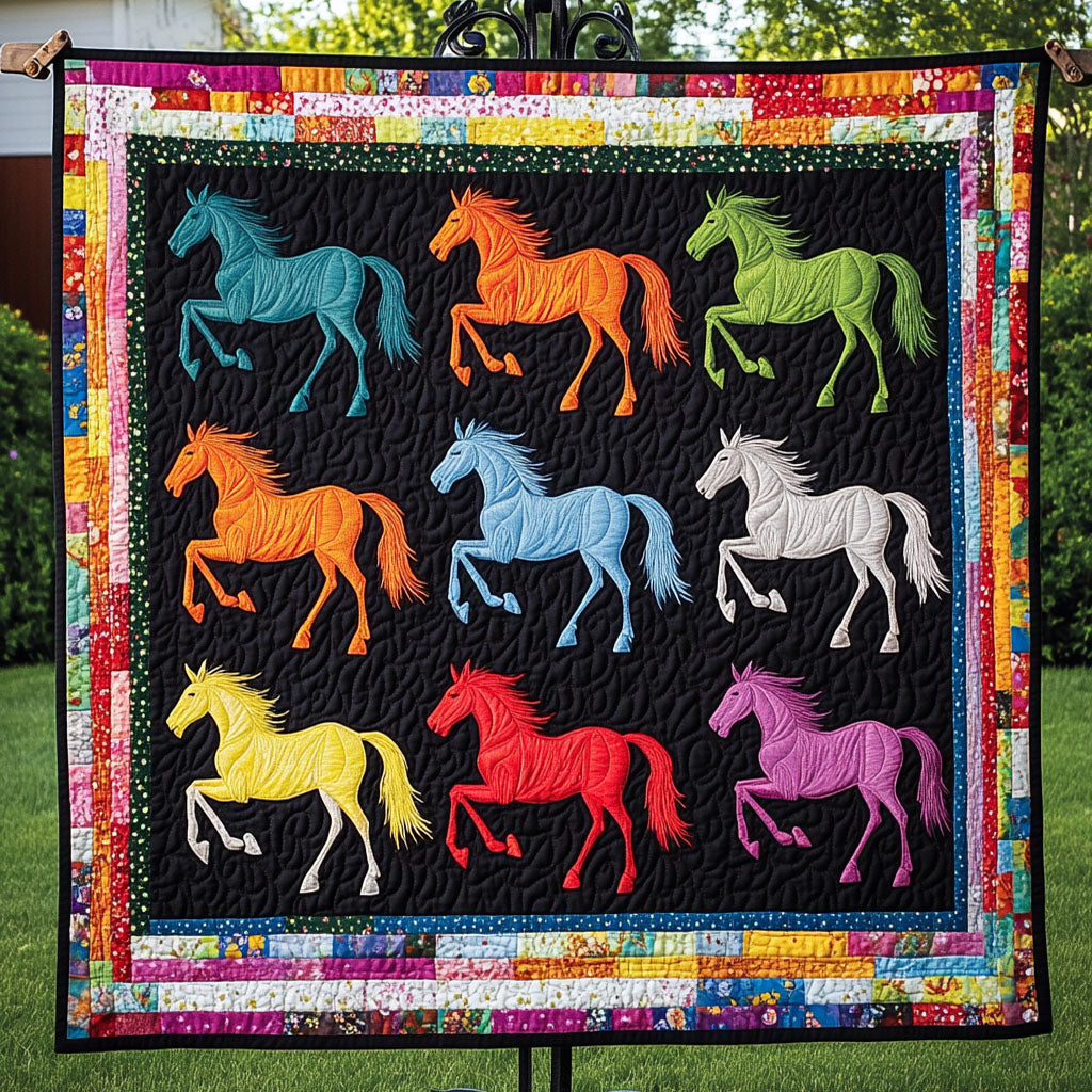 Rainbow Gallop Quilted Blanket NCU0NT3473