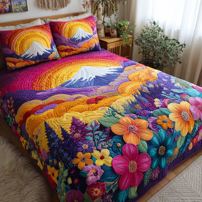 Rainbow Garden 3-Piece Quilted Bedding Set NCU0VL3139