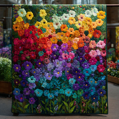 Rainbow Garden Burst Quilted Blanket NCU0TV099
