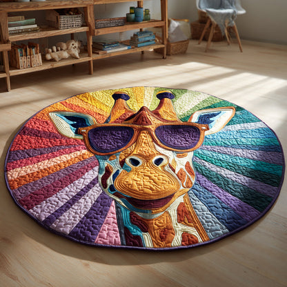 Rainbow Giraffe Quilted Round Mat NCU0HH444