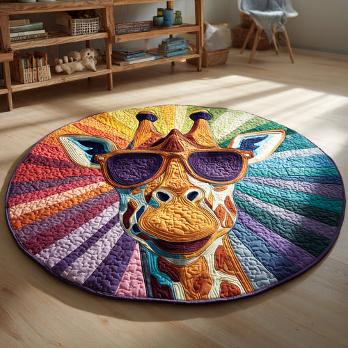 Rainbow Giraffe Quilted Round Mat NCU0HH444