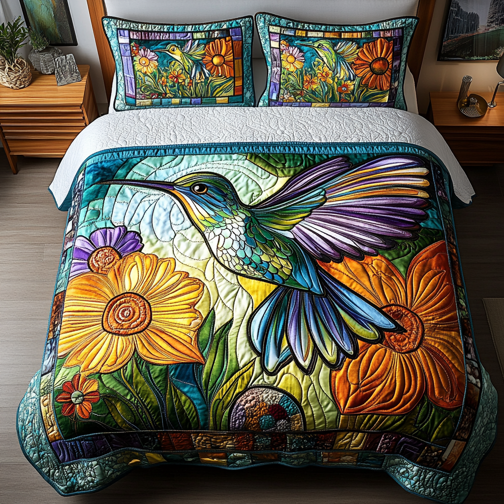 Rainbow Glider 3-Piece Quilted Bedding Set NCU0DK5347