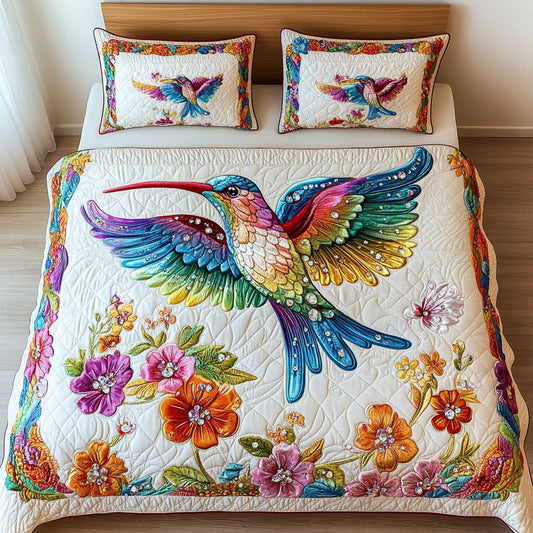 Rainbow Glimmer 3-Piece Quilted Bedding Set NCU0NT2510