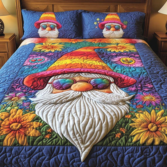 Rainbow Gnome Bliss 3-Piece Quilted Bedding Set NCU0XD484