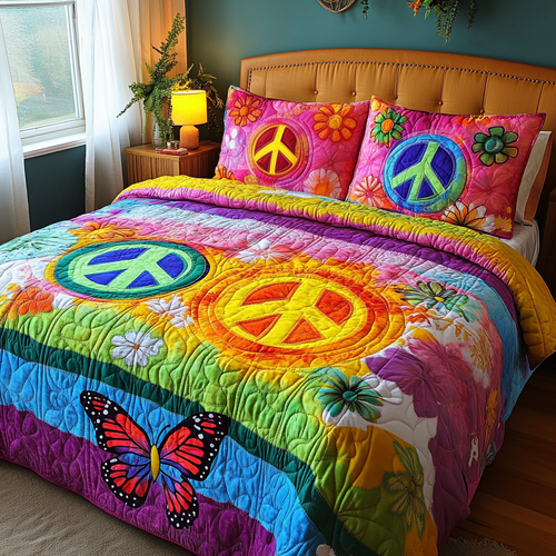 Rainbow Groove 3-Piece Quilted Bedding Set NCU0VL2776
