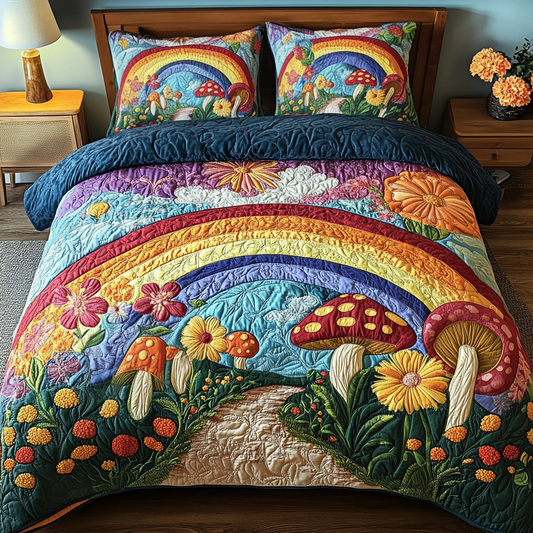 Rainbow Haven 3-Piece Quilted Bedding Set NCU0VH2597