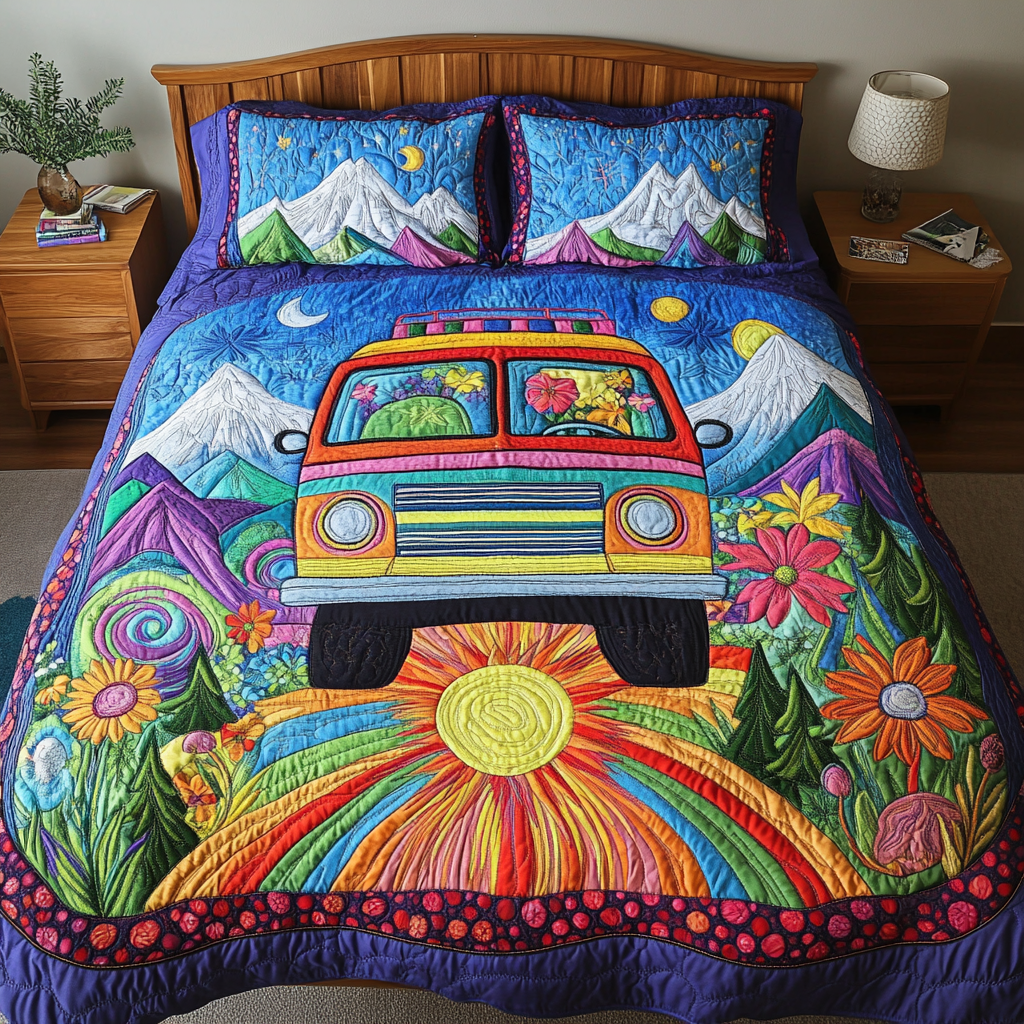 Rainbow Journey 3-Piece Quilted Bedding Set NCU0DK4344