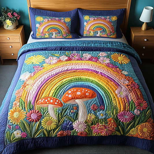 Rainbow Meadow 3-Piece Quilted Bedding Set NCU0VH2592