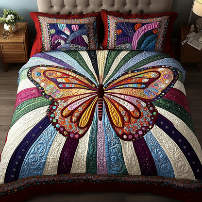 Rainbow Monarch 3-Piece Quilted Bedding Set NCU0VL1044