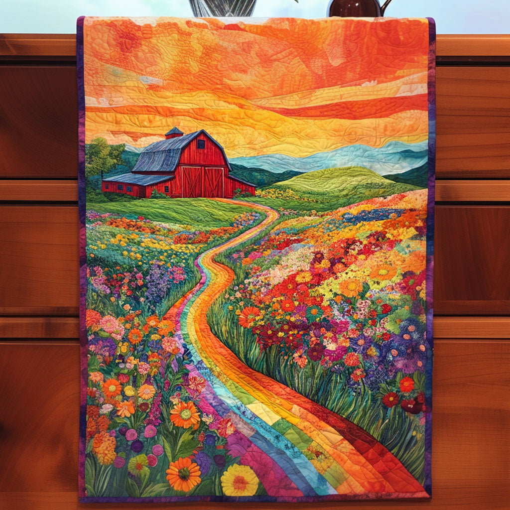 Rainbow Path to Barn Quilted Table Runner NCU0NT5232