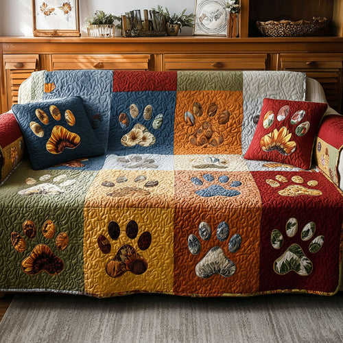 Rainbow Paw Quilted Sofa Cover NCU0PT11007