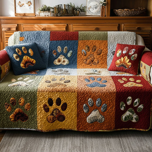Rainbow Paw Quilted Sofa Cover NCU0PT11007