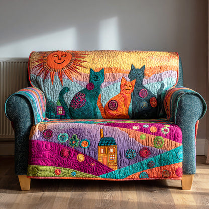 Rainbow Paws Parade Quilted Sofa Cover NCU0TD1215