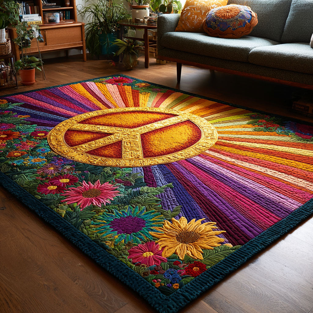 Rainbow Peace Area Rug NCU0DK12007