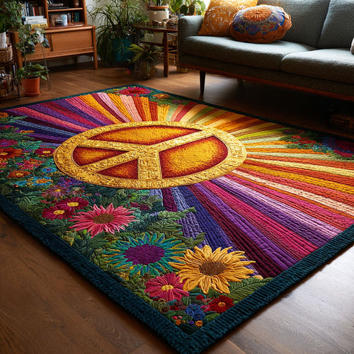 Rainbow Peace Area Rug NCU0DK12007