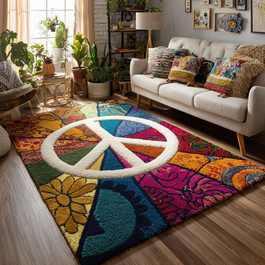 Rainbow Peace Area Rug NCU0TV511