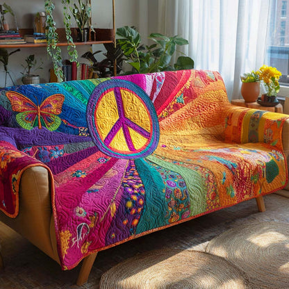 Rainbow Peace Garden Quilted Sofa Cover NCU0XD1256