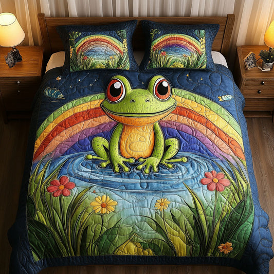 Rainbow Pond 3-Piece Quilted Bedding Set NCU0NT3233