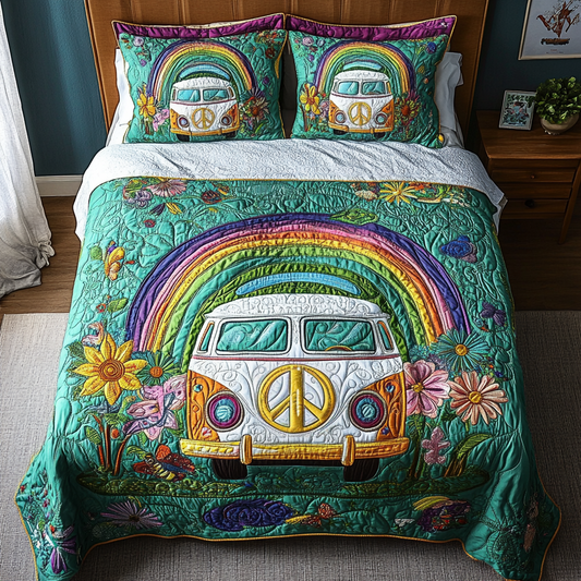 Rainbow Ride 3-Piece Quilted Bedding Set NCU0VH2789