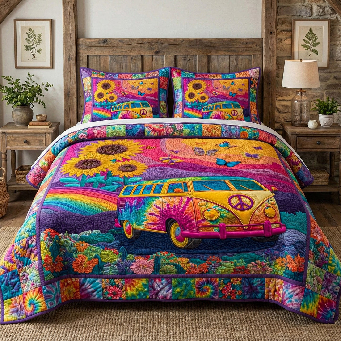 Rainbow Road 3-Piece Quilted Bedding Set NCU0NT12299