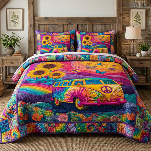 Rainbow Road 3-Piece Quilted Bedding Set NCU0NT12299