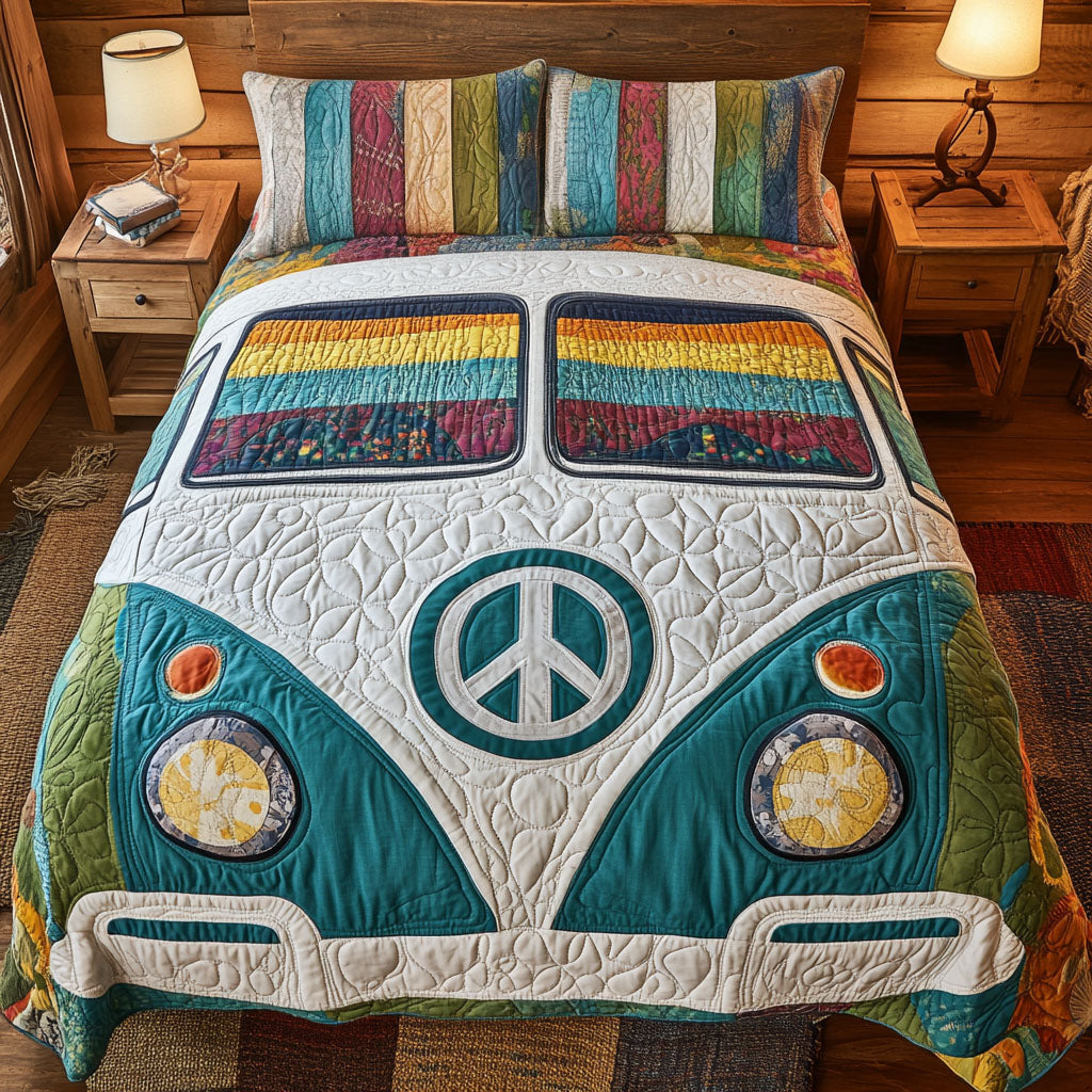 Rainbow Road Van 3-Piece Quilted Bedding Set NCU0NT4037