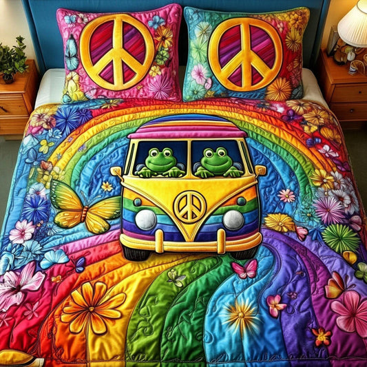 Rainbow Roadtrip 3-Piece Quilted Bedding Set NCU0NT6890