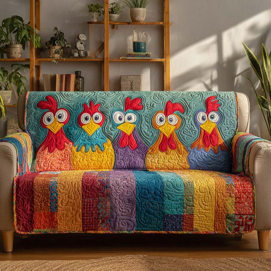 Rainbow Rooster Row Quilted Sofa Cover NCU0XD1324