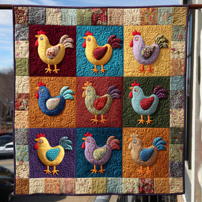 Rainbow Roosters Quilted Blanket NCU0TV078