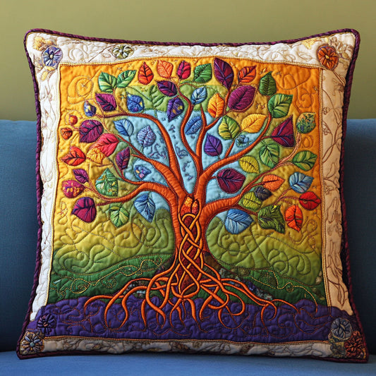 Rainbow Rooted Tree Quilted Pillow Case NCU0NT5753