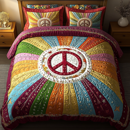 Rainbow Serenity 3-Piece Quilted Bedding Set NCU0VL1149