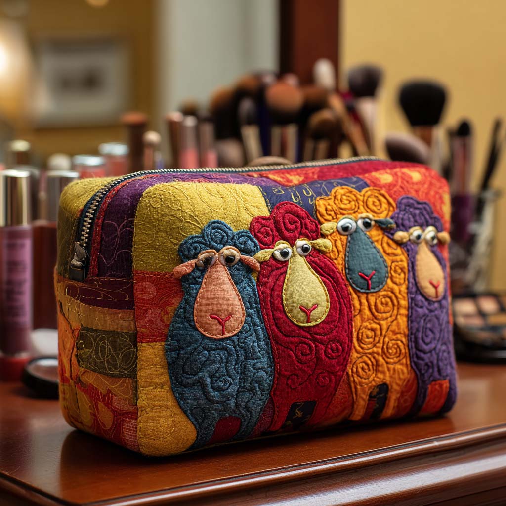 Sheep Quilted Makeup Bag NCU0VT287
