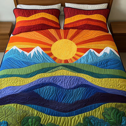 Rainbow Solstice 3-Piece Quilted Bedding Set NCU0NT2982