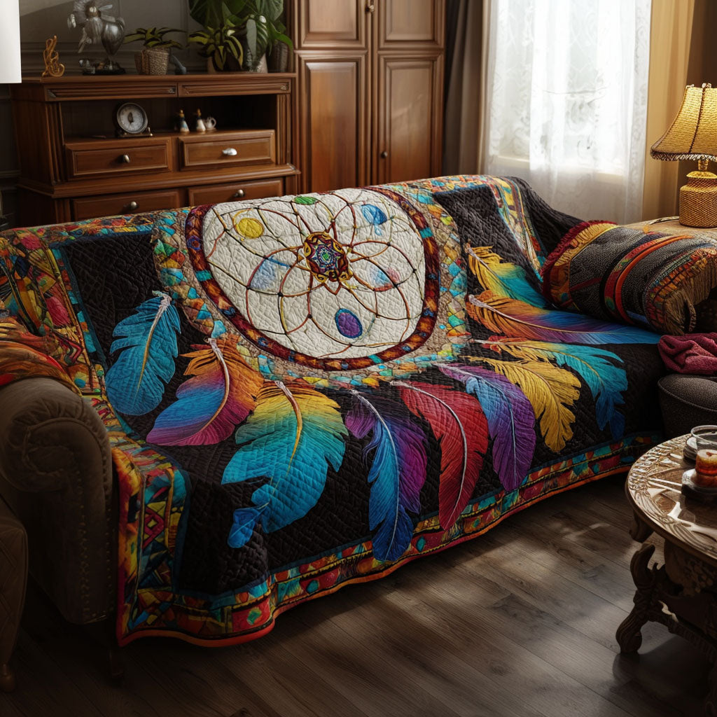 Rainbow Spirit Lodge Quilted Sofa Cover NCU0PT11201