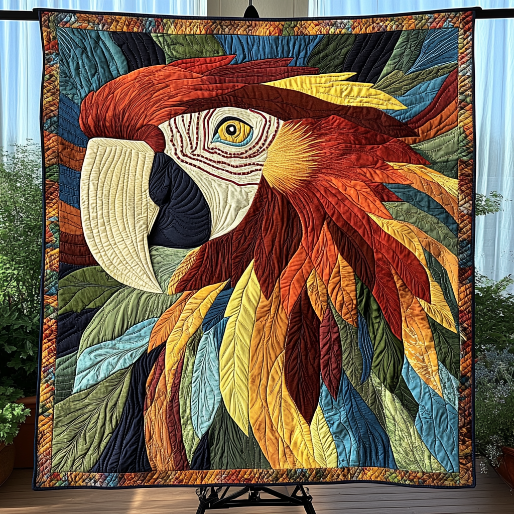 Rainbow Squawk Quilted Blanket NCU0DK4640