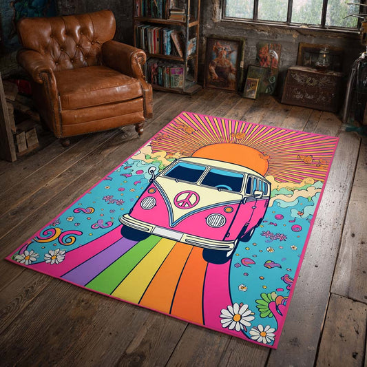 Rainbow Sunset Van Area Rug NCU0XD855