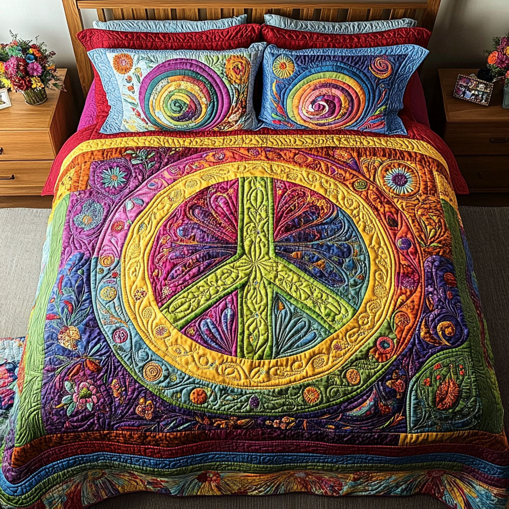 Rainbow Tranquility 3-Piece Quilted Bedding Set NCU0PT4646