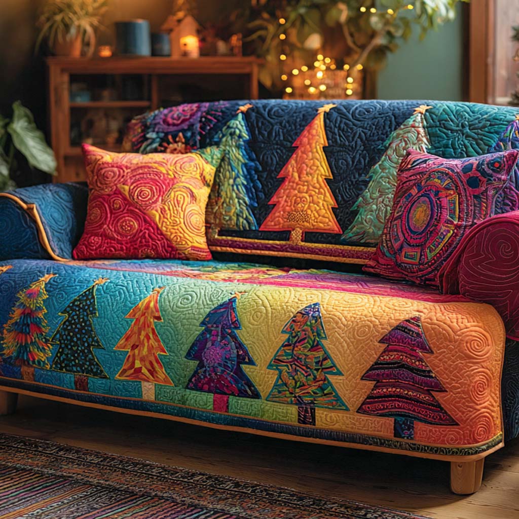 Rainbow Tree Lane Quilted Sofa Cover NCU0XD1916