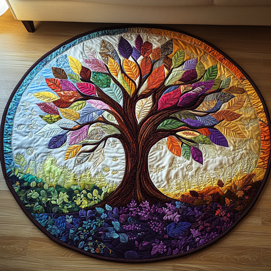 Rainbow Tree Quilted Round Mat NCU0NT3453