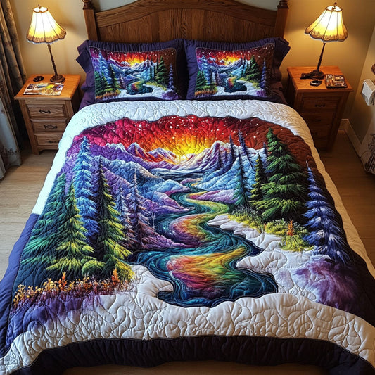 Rainbow Valley 3-Piece Quilted Bedding Set NCU0NT5773