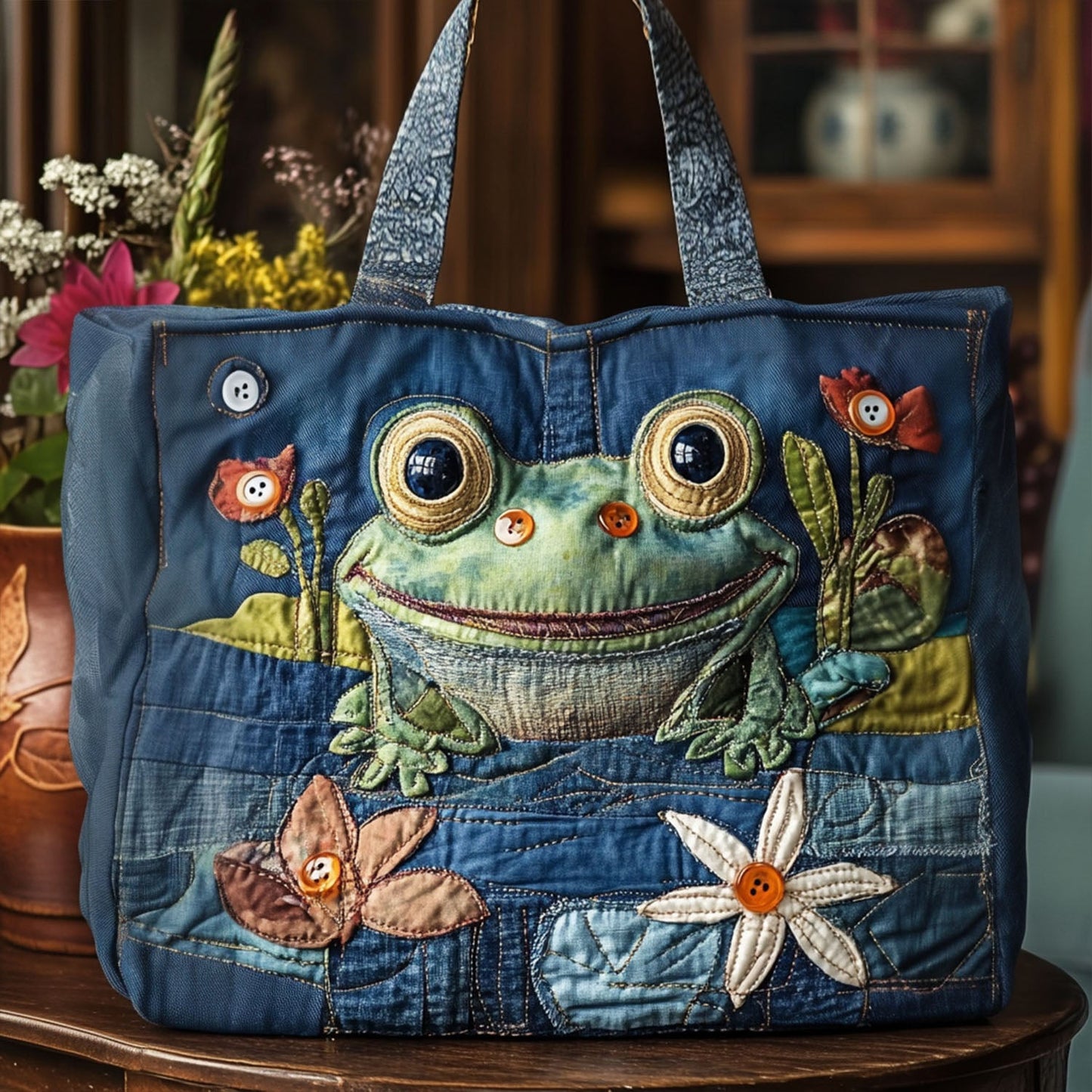 Rainy Day Frolic Quilted Tote Bag NCU0PT8409