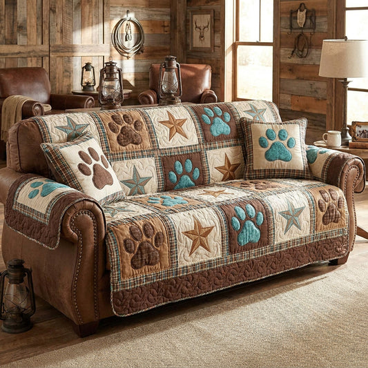Ranch Paws Quilted Sofa Cover NCU0TV1965
