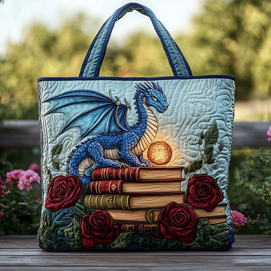 Reading Dragon Quilted Tote Bag NCU0DK9135
