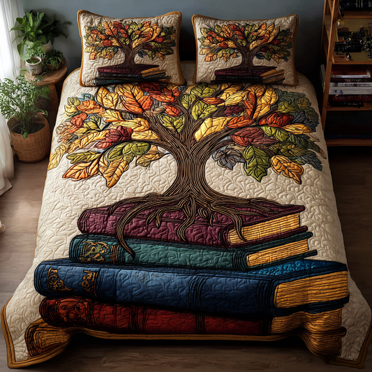 Reading Garden 3-Piece Quilted Bedding Set NCU0DK10374